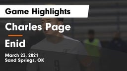Charles Page  vs Enid  Game Highlights - March 23, 2021