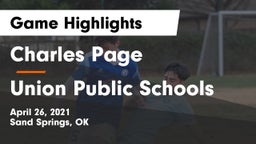 Charles Page  vs Union Public Schools Game Highlights - April 26, 2021