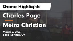 Charles Page  vs Metro Christian  Game Highlights - March 9, 2023