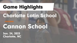 Charlotte Latin School vs Cannon School Game Highlights - Jan. 24, 2023