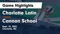 Charlotte Latin  vs Cannon School Game Highlights - Sept. 22, 2022