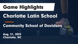 Charlotte Latin School vs Community School of Davidson Game Highlights - Aug. 31, 2023