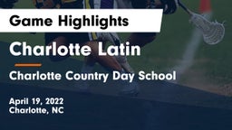 Charlotte Latin  vs Charlotte Country Day School Game Highlights - April 19, 2022