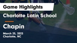 Charlotte Latin School vs Chapin  Game Highlights - March 25, 2023