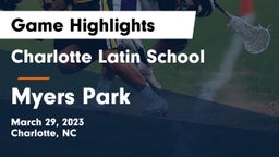 Charlotte Latin School vs Myers Park  Game Highlights - March 29, 2023