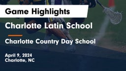 Charlotte Latin School vs Charlotte Country Day School Game Highlights - April 9, 2024