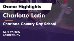 Charlotte Latin  vs Charlotte Country Day School Game Highlights - April 19, 2022