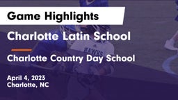Charlotte Latin School vs Charlotte Country Day School Game Highlights - April 4, 2023