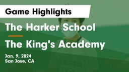 The Harker School vs The King's Academy  Game Highlights - Jan. 9, 2024