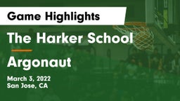 The Harker School vs Argonaut  Game Highlights - March 3, 2022