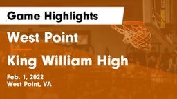 West Point  vs King William High Game Highlights - Feb. 1, 2022