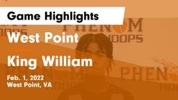 West Point  vs King William Game Highlights - Feb. 1, 2022
