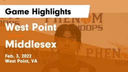 West Point  vs Middlesex Game Highlights - Feb. 3, 2022