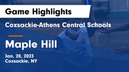 Coxsackie-Athens Central Schools vs Maple Hill   Game Highlights - Jan. 20, 2023