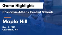 Coxsackie-Athens Central Schools vs Maple Hill   Game Highlights - Dec. 1, 2023