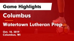 Columbus  vs Watertown Lutheran Prep  Game Highlights - Oct. 10, 2019