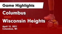 Columbus  vs Wisconsin Heights  Game Highlights - April 13, 2021