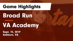 Broad Run  vs VA Academy Game Highlights - Sept. 15, 2019