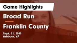 Broad Run  vs Franklin County  Game Highlights - Sept. 21, 2019