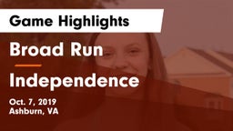 Broad Run  vs Independence  Game Highlights - Oct. 7, 2019
