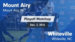 Matchup: Mount Airy High vs. Whiteville  2016