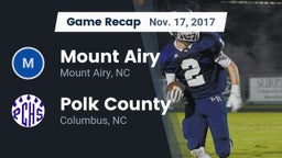 Recap: Mount Airy  vs. Polk County  2017