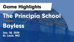 The Principia School vs Bayless  Game Highlights - Jan. 30, 2020