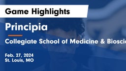 Principia  vs Collegiate School of Medicine & Bioscience Game Highlights - Feb. 27, 2024