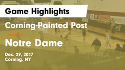 Corning-Painted Post  vs Notre Dame  Game Highlights - Dec. 29, 2017