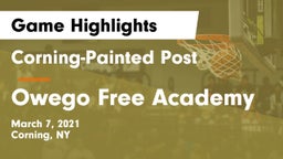 Corning-Painted Post  vs Owego Free Academy  Game Highlights - March 7, 2021