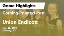 Corning-Painted Post  vs Union Endicott Game Highlights - Jan. 28, 2022