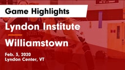 Lyndon Institute vs Williamstown  Game Highlights - Feb. 3, 2020