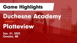 Duchesne Academy vs Platteview  Game Highlights - Jan. 31, 2023