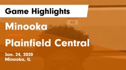 Minooka  vs Plainfield Central  Game Highlights - Jan. 24, 2020