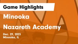 Minooka  vs Nazareth Academy  Game Highlights - Dec. 29, 2023