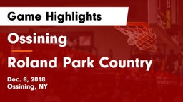 Ossining  vs Roland Park Country Game Highlights - Dec. 8, 2018
