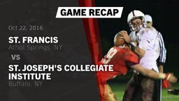Recap: St. Francis  vs. St. Joseph's Collegiate Institute  2016