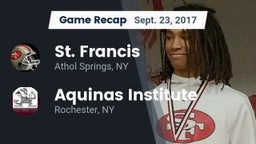 Recap: St. Francis  vs. Aquinas Institute  2017