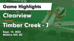 Clearview  vs Timber Creek - J Game Highlights - Sept. 14, 2022