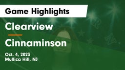 Clearview  vs Cinnaminson  Game Highlights - Oct. 4, 2023