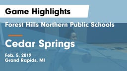 Forest Hills Northern Public Schools vs Cedar Springs  Game Highlights - Feb. 5, 2019