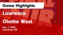 Lawrence  vs Olathe West   Game Highlights - Jan. 7, 2020