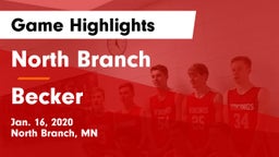 North Branch  vs Becker  Game Highlights - Jan. 16, 2020