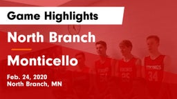 North Branch  vs Monticello  Game Highlights - Feb. 24, 2020