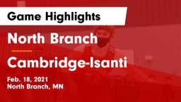 North Branch  vs Cambridge-Isanti  Game Highlights - Feb. 18, 2021