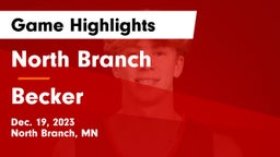 North Branch  vs Becker  Game Highlights - Dec. 19, 2023