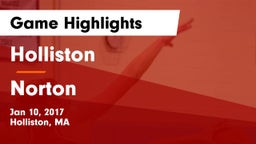 Holliston  vs Norton  Game Highlights - Jan 10, 2017