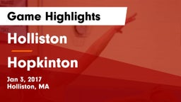Holliston  vs Hopkinton  Game Highlights - Jan 3, 2017