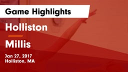 Holliston  vs Millis  Game Highlights - Jan 27, 2017