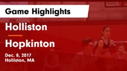 Holliston  vs Hopkinton  Game Highlights - Dec. 8, 2017